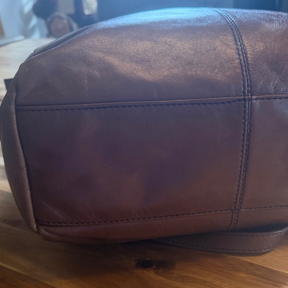 HOBO Cognac Brown Leather Satchel with Detachable Strap - Picture 11 of 16